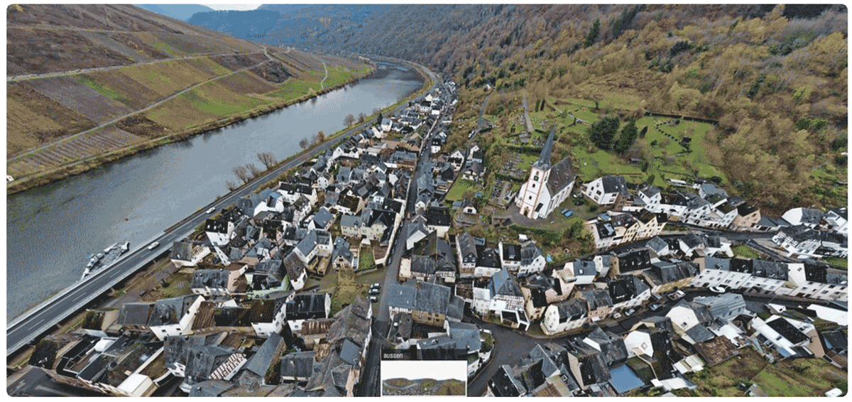 Link zum Kuladig-Film: 360° Film über Briedel mit Rundweg und Besichtigung der St. Martinskirche