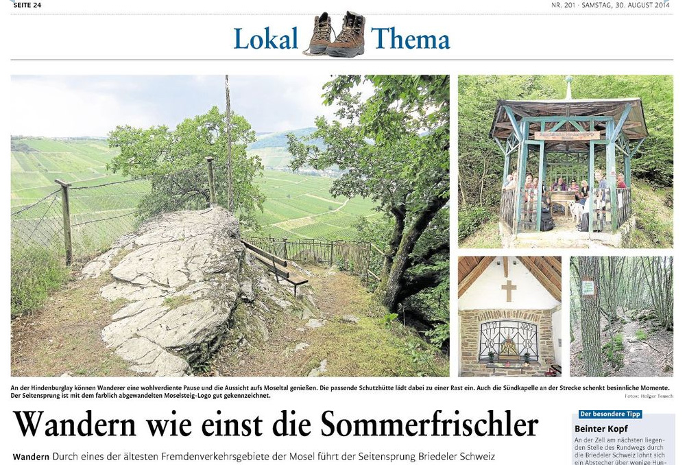 Rhein-Zeitung 30.8.2014 Briedeler Seitensprung